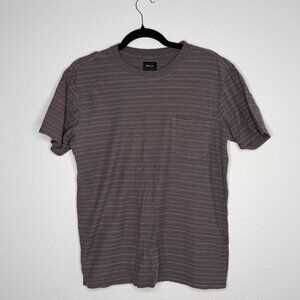 RVCA Striped Pocket T-Shirt — Men’s Medium — Gray